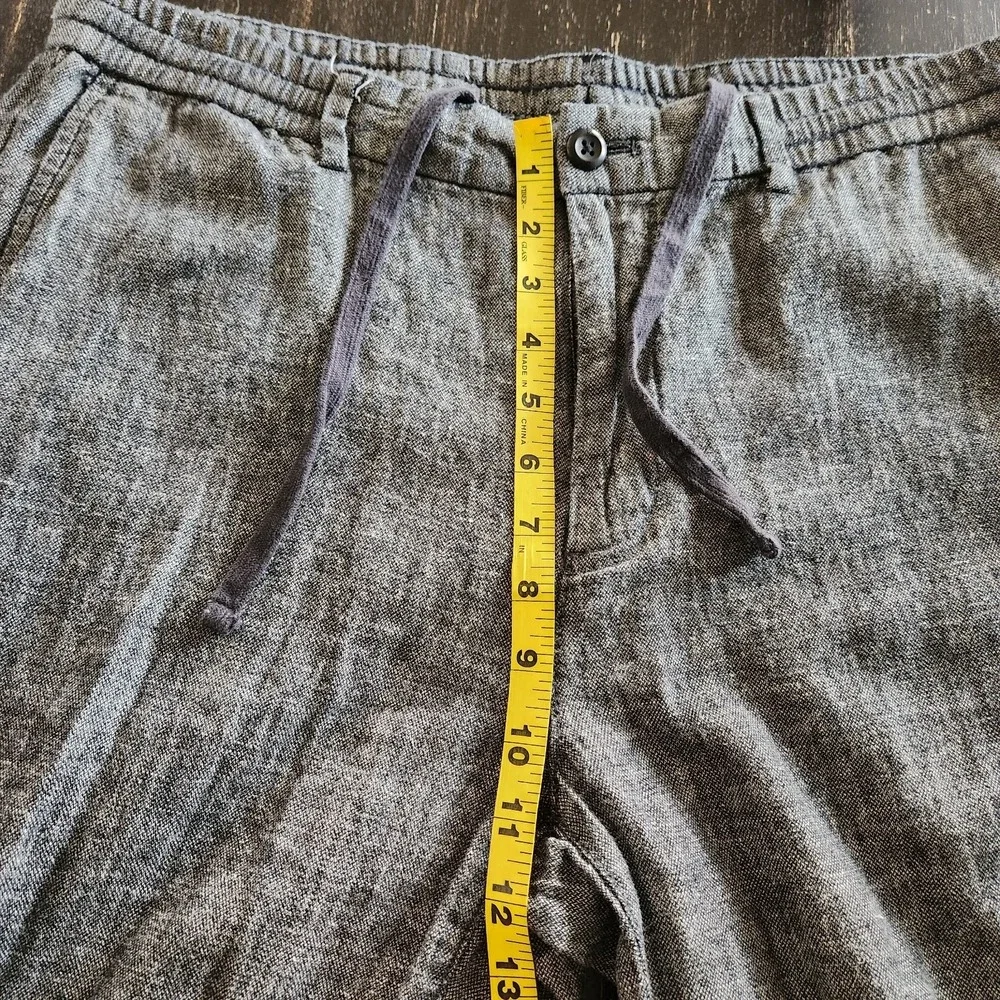 Banana Republic Linen‎ Blend Pants 36x29 Athletic Fit Gray Pull on Drawstring